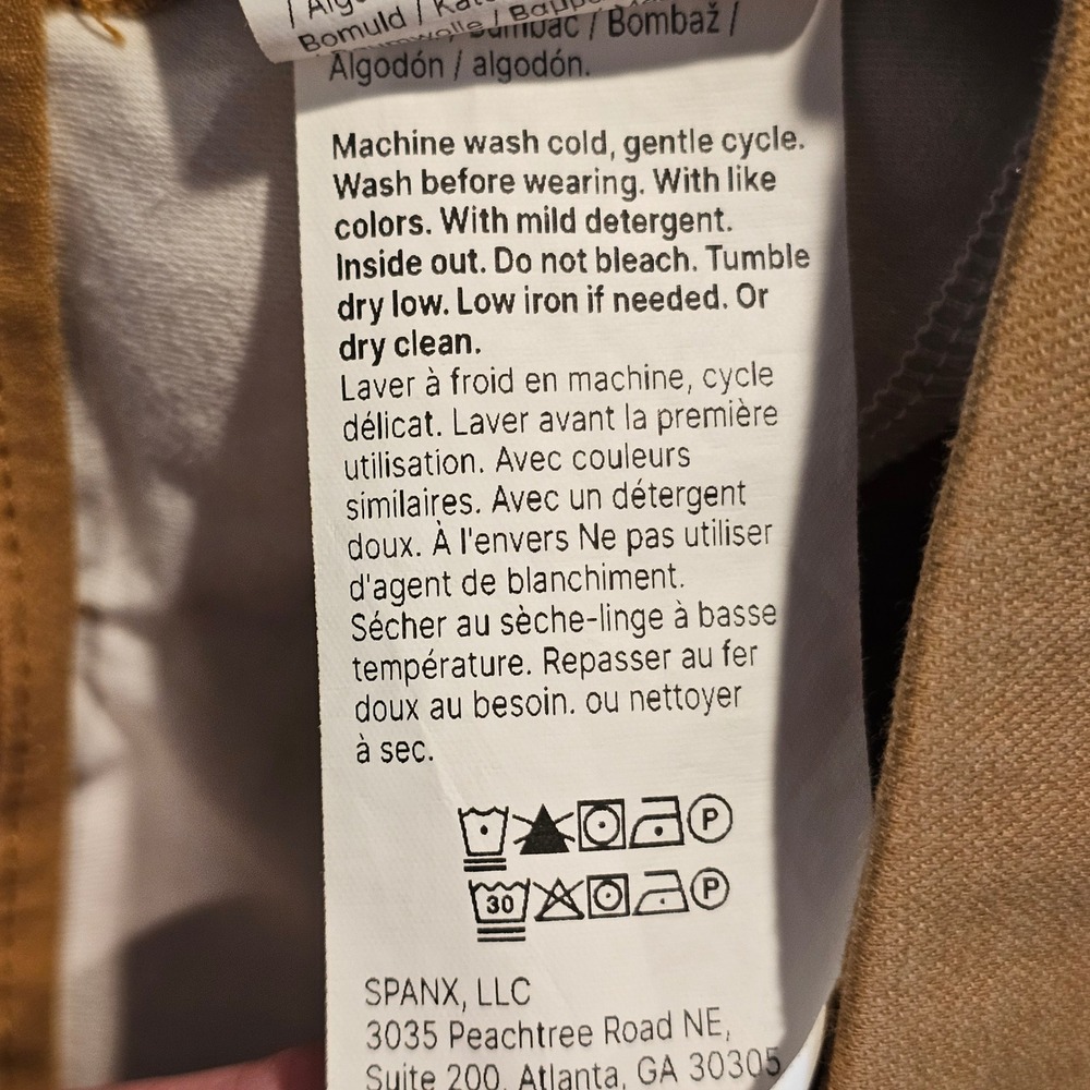Spanx Stretch Twill Wide Leg Crop Pants Camel Brown XL 21279T - Picture 9 of 10